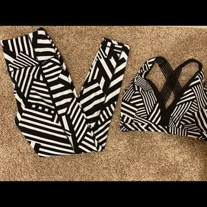 Victoria Sport B&W Leggings and Sports Bra